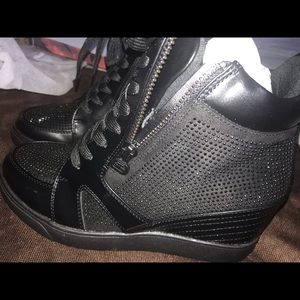 Super Blingy Italian By Summer Hi Top Wedge Shoes!